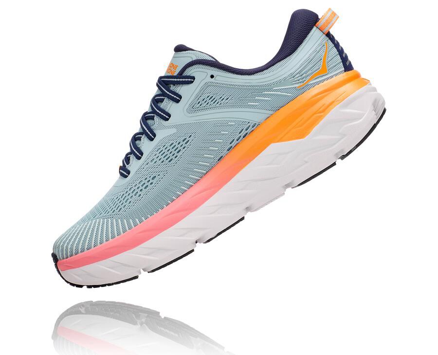 Hoka One One Hardloopschoenen Dames - Bondi 7 - Blauw - ES3016478